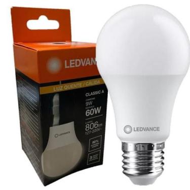 Imagem de Kit 5 Lampada Led Bulbo 9w Luz Quente 3000K Amarela Bivolt - Ledvance 