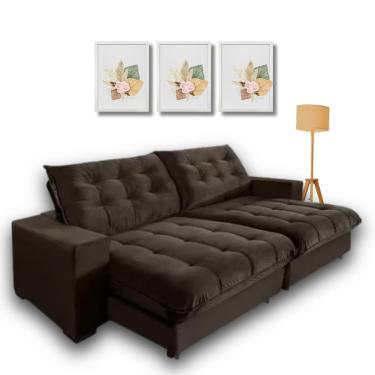 Imagem de  Sofá Retrátil e Reclinável 2,90m com Molas Ensacadas.