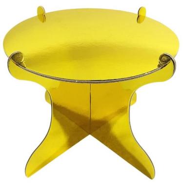 Imagem de Boleira papelao media desmontavel cor dourada delicada - Silver Festa