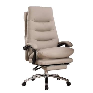Imagem de Cadeira de escritório Cadeira reclinável de microfibra com apoio de braço e pedal de pé, cadeiras de mesa, descanso traseiro ajustável, cadeira de escritório ergonômica