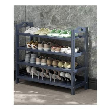 Imagem de Sapateira empilhável 3/4/5 organizador de armazenamento de sapatos 6-25 pares para porta de entrada de armário prateleira de sapato de bambu economia de espaço grande suporte de torre de sapatos alto