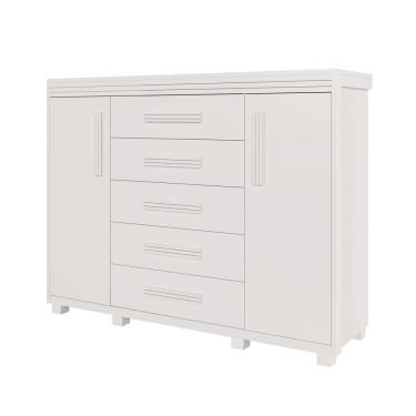 Imagem de Cômoda Para Quarto Havana Linha Alta MDF Com 2 Porta 5 Gavet