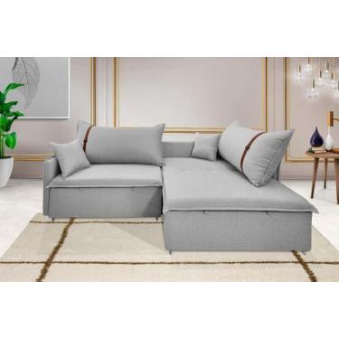 Imagem de Sofá Valence Slim sem Caixa Premium 1.80m SoftGel 33 Linho Cinza Claro