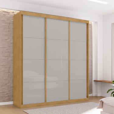 Imagem de Roupeiro 3 Portas E 3 Gavetas Turvo Naturalle Off White