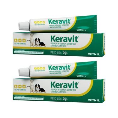 Imagem de Keravit Pomada Oftálmica 5g - Vetnil - 2 Unidades