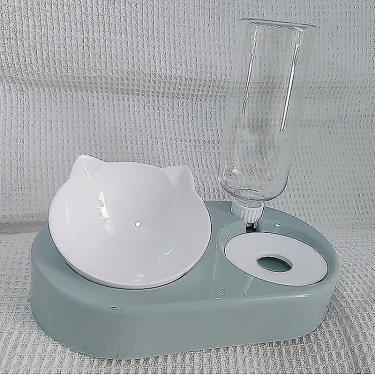 Imagem de Dispensadores de comida tigela de comida para gatos dispensador de água de armazenamento automático de água tigelas antiderrapantes para gatos tigelas