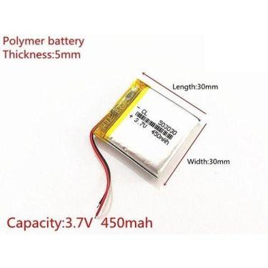 Imagem de Bateria Rastreador Concox Crx1 450mah 2 Fios 3,7v - KMIG