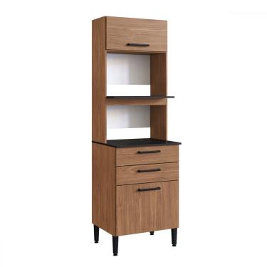 Imagem de Torre Quente Giovanna 2 Portas 2 Gavetas Preto/Freijó - Irm Móveis