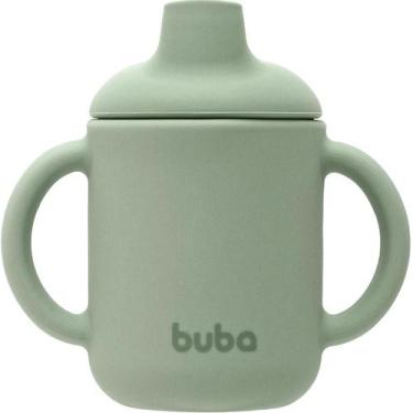 Imagem de Copo Infantil Transição em Silicone com Alça 120ml Bebê Buba, Verde