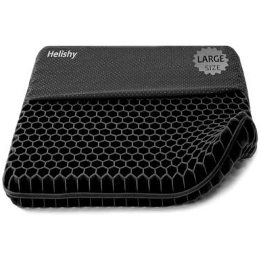 Imagem de Almofada de assento de gel extragrande, almofada de gel de ovo de espessura dupla de 43 x 43 cm para alívio da dor de pressão, almofadas respiráveis para cadeira de cadeira de rodas para cadeira de