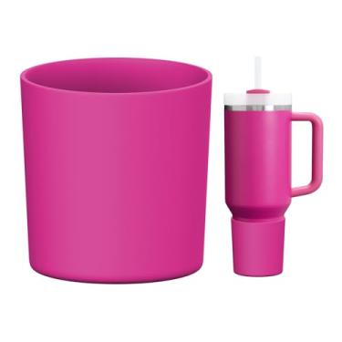 Imagem de WUQID Bota de silicone superior compatível com Stanley Quencher H2.0 1,134 g 850.5 g 567.0 g & IceFlow Flip 850.5 g 567.0 g, serve no mesmo diâmetro 567.0 g-1,134.0 g copo copo antiderrapante tampa