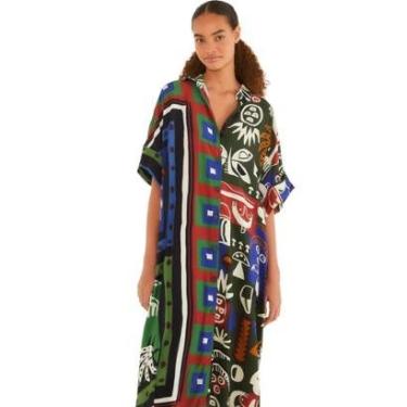 Imagem de Vestido Camisa Farm Lenço Tropi-Feminino