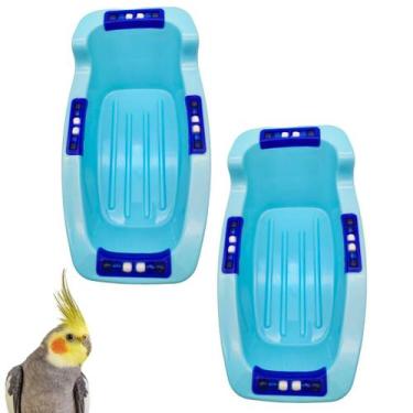 Imagem de Kit Com 2 Banheiras Para Pássaros Calopsitas Papagaios Ring Necks Peri