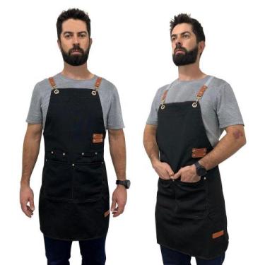 Imagem de Avental Ajustável Churrasco Cozinha Garçom Bolso Oxford - Saint Plus