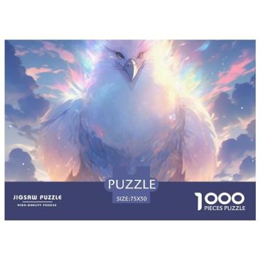 Imagem de Pássaro 1000 Peças Nuvem Bonito Desenho Animado para Adultos Quebra-cabeça Divertido Alívio do Estresse Jogo Intelectual Decoração de Casa Jogo Educativo Premium e Durável 1000 peças (75 x 50 cm)