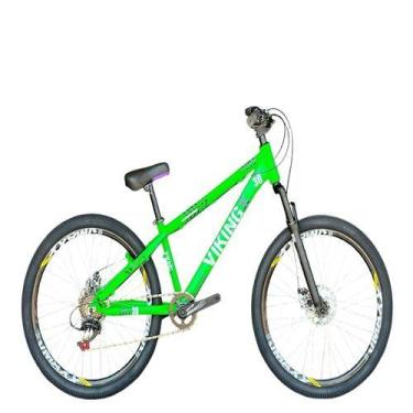 Imagem de Bicicleta Vikingx Verde Aro 26 Single 1x7 Freios a Disco Wheeling