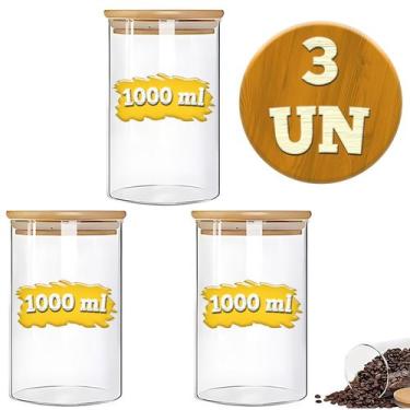 Imagem de Porta Mantimentos Potes De Vidro Premium Frasco Hermético Condimentos 