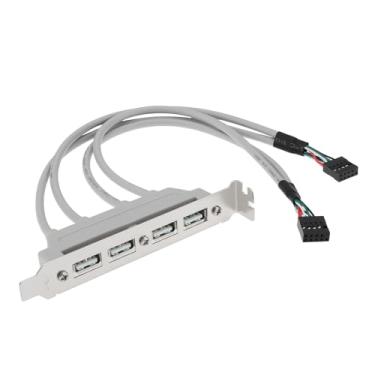 Imagem de YINETTECH 4 portas USB 2.0 fêmea para 2 placas-mãe cabo de cabeçalho de 9 pinos com suporte PCI-E
