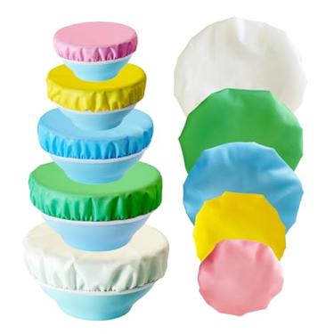 Imagem de Capas de tigela de camada dupla reutilizáveis, ecológicas e ecológicas, seguras para freezer e fáceis de limpar, armazenamento reutilizável para sobras, frutas, saladas, conjunto de 5