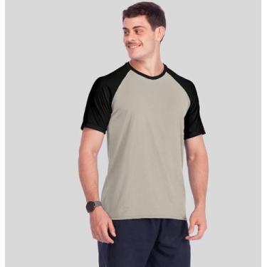 Imagem de Camisa Masculina Manga Curta Recorte Bicolor Tecido Uv+50 - ARUNA SUN,
