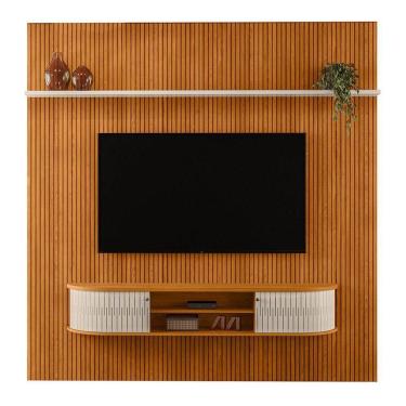 Imagem de Combo Home Suspenso + Painel Para 60 Polegadas New Bugatti - 7 Decor Cinamomo E Off White