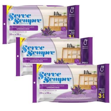 Imagem de Kit 3 unidades Lenços Umedecidos de Limpeza Limpa Móveis - Serve Sempr