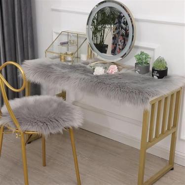 Imagem de Capa De Pele Sintética Fofa E Macia Para Cadeira Sofá Mesa Chão, Tapete De Área De Pele De Carneiro Falso De Pelúcia Para Quarto Sala De Estar Branco Cinza, Yellow, 23.6"x 39.4"/60x100cm