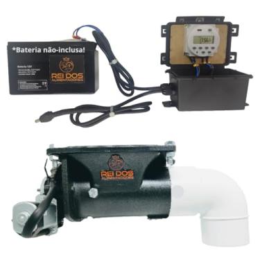 Imagem de Mecanismo Dosador de Ração para Cavalos Equinos com Timer 12V para usar com Bateria 12V/7AH (não-inclusa), Alimentador Automático Profissional para Haras Vaquejada Cavalgada Rodeio