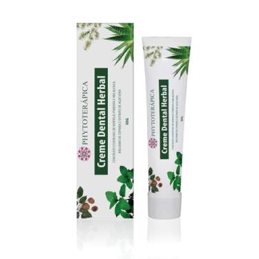 Imagem de PHYTOTERAPICA - Creme Dental Herbal Adulto - Com extrato natural de Melaleuca, Menta, Copaíba e Aloe Vera, Controle de cáries e na remoção de manchas - 80g
