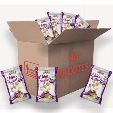 Imagem de Batata Doce Chips com Sal Sertanitos 50g Crocante 40 pacotes