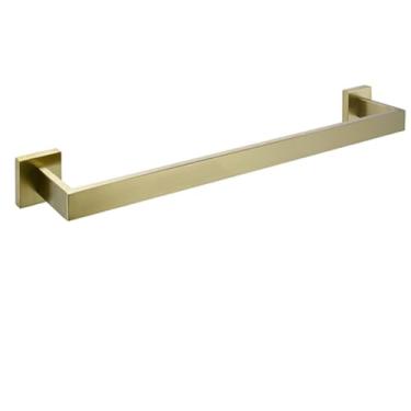 Imagem de Conjunto de acessórios para banheiro, ferragens, decoração, suporte para rolo de papel higiênico, gancho para toalha, prateleira de aço inoxidável de parede dourada escovada (BG-Towel Bar 40)