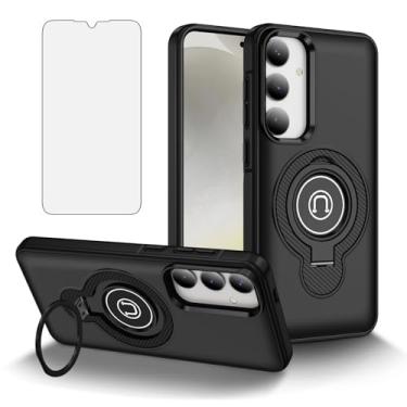 Imagem de Asuwish Capa de celular para Samsung Galaxy S24 Plus/S25 Plus S24+ S25+ 5G com protetor de tela de vidro temperado Slim Ring Holder Cell Cover S24Plus 24S + S 24 24+ S25Plus 25S 25+ SM-S936U Mulheres