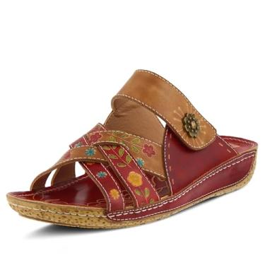 Imagem de L'Artiste by Spring Step Sandália feminina estilo Leigh de couro, Vermelho Multi, 7.5-8