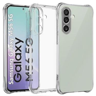 Imagem de USTIYA Capa para Samsung Galaxy M56 5G Uso Resistente, Bumper Absorção Choques em TPU Transparente Protector Câmera Espessamento nas Quatro Pontas da Carcasa