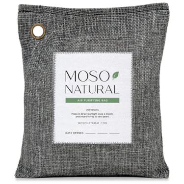Imagem de Moso Natural Saco purificador de ar 200 g | Absorvedor de odor de carvão de bambu premium para casa e carro | Eliminador de odores de armário, desodorizante para ambientes pequenos e aromatizador de