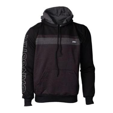 Imagem de Moletom Masculino Gangster Capuz Estampado Preto, Preto, G