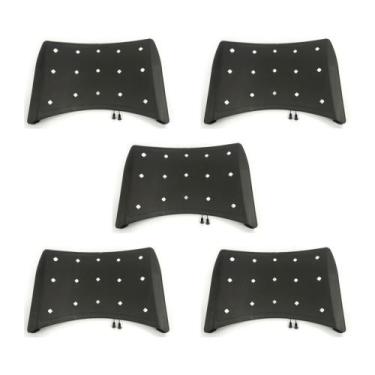 Imagem de KIT 5 Encosto em Plastico Preto Ergoplax Iso Polipropileno Fixo - Plax