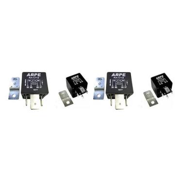 Imagem de Relé Auxiliar 70a 40a 12v Uso Geral Universal - Kit 4 Relés - Arpe