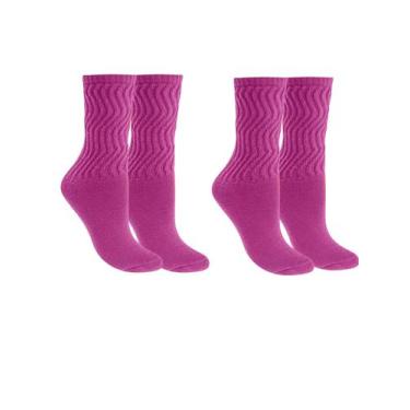 Imagem de Kit 2 Pares Meia Feminina Selene Aeróbica Cano Longo 4910, 34-39, Pink