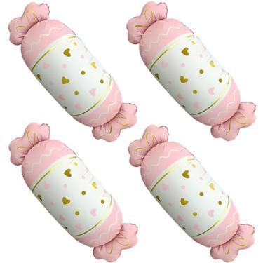 Imagem de Pink Sweet Candy Balloons,Candyland Theme 34 * 18 inch Helium Mylar Foil Balloon Kids Children Birthday Baby Shower Wedding,Christmas,Halloween Party Decor Supplies (4 Pcs)