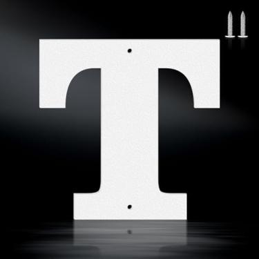 Imagem de Letras brancas à prova de ferrugem de 15 cm, números de endereço de metal resistente para casa, números 0-9 à prova de intempéries e letras de metal A-Z ao ar livre para porta, portão, caixa de