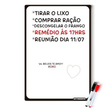 Imagem de Planner Imã de Geladeira - Quadro Lousa Magnética Branca - Planejamento Mensal Semanal 20x30cm e 30x40cm (Branco, 30x40cm)