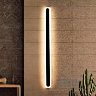 Imagem de Luminária De Parede Externa, Pacote De Parede Externa Luz Led, Luminárias Externas Pretas, Decoração Moderna à Prova D'Água Para Casa Jardim Varanda, Luz Quente & Luz Bran, Warm Light, 39.4in/100cm