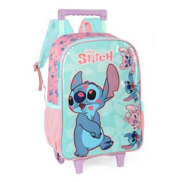 Imagem de Mochila com Rodas Escolar Infantil Stitch Disney IC41532SC, Verde