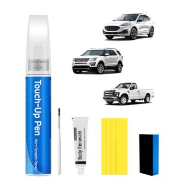 Imagem de Kit de tinta de retoque com cera de reparo de arranhões Kit de tinta de retoque de correspondência exata com cera de reparo de arranhões para carro (para Ford, Oxford White(YZ/Z1/M6887))