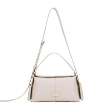 Imagem de Goinsound Bolsas de ombro modernas bolsas pretas médias para mulheres bolsa transversal de couro com alça ajustável, Branco 1, 9.85×4.12×5.9IN