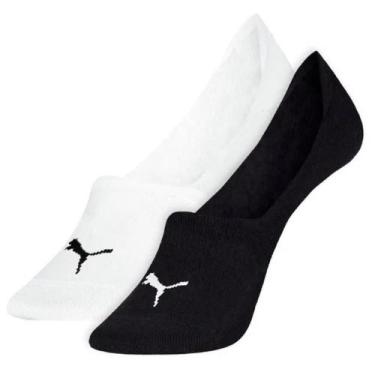 Imagem de Meia Puma Sapatilha Super Invisível Masculina 4500.001 C/2, Branco, Pr