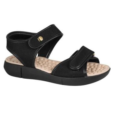 Imagem de Sandália Modare Feminina Ortopédica Calce Fácil 7142.118, Preto, 38