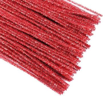 Imagem de Limpadores de cachimbo Brueyart Red Chenille Stem 200 peças de 30 cm