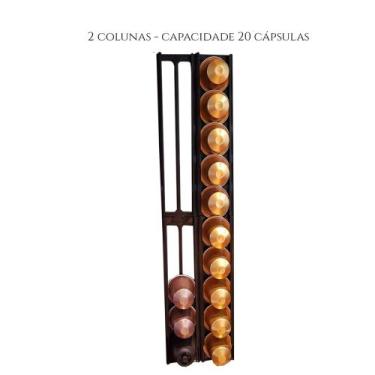 Imagem de Suporte Porta Cápsulas Nespresso Para Parede - 20 Capsulas- Cor: Preto